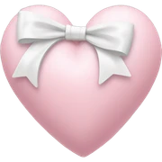 Pastel pink heart with white bow sticker
