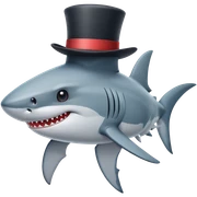 Shark with a top hat sticker