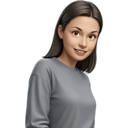 smiling girl in grey shirt sticker