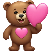 Bear with pink heart sticker
