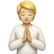 White person praying sticker