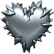 silver broken heart sticker
