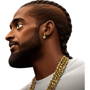 dark-skinned male with jewelry sticker