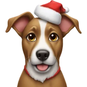 dog wearing a santas hat sticker