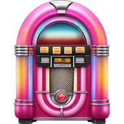 Pink ombre jukebox with glitter  sticker