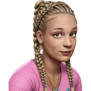 girl with braids and jewelry sticker