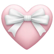 Pastel pink heart with white bow sticker