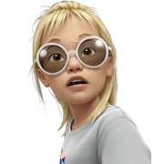 blonde girl with sunglasses indoors sticker