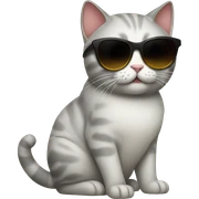 Cat with sunglasses sticker