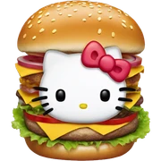 hello kitty burger sticker