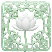 A whole white Rectangle shaped outline, Chinese style water-lily-patterned jade ornament sticker