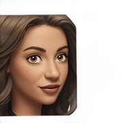 smiling girl portrait with brown hair sticker