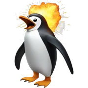 exploding penguin sticker