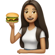 brunette eating burger sticker