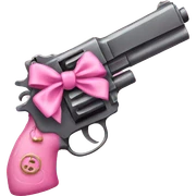 pink pistol with  pink bow sticker