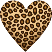 Leopard print heart sticker
