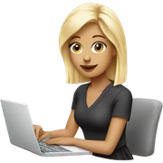 Graphic designer blonde girl with Pink laptop  sticker