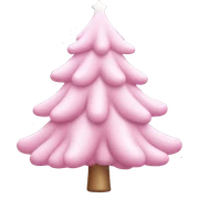 pastel pink christmas tree sticker