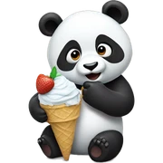 Panda eating ice cream sticker