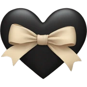 black heart with beige bow sticker