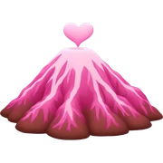 Pink volcano of hearts  sticker