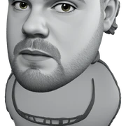 bearded boy in monochrome sticker