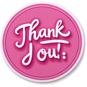 Pink THANK YOU sticker