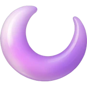 Glossy Pastel lilac-gradient glass crescent sticker