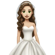 Beautiful bride with brown hair green eyes  sticker