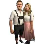 smiling couple under night sky sticker