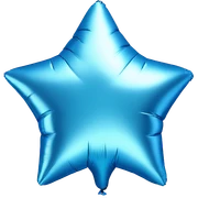 Blue foil star balloon sticker