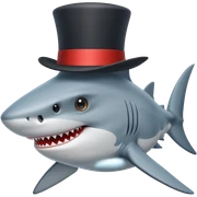 Shark with a top hat sticker