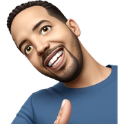 smiling young man in blue sticker