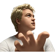 blonde boy in white shirt sticker