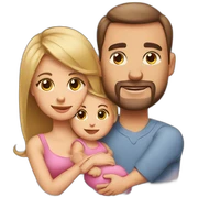Husband, wife and little daughter infant sticker
