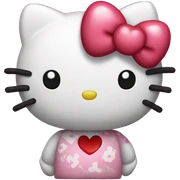 hello kitty with heart sticker