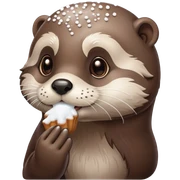 otter sniffing powdered sugar  sticker