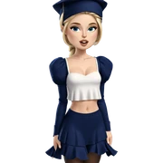blonde girl in blue outfit sticker