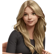smiling girl with long blonde hair sticker
