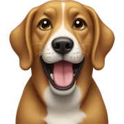Dog with its mouth open sticker
