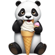 Panda eating ice cream sticker