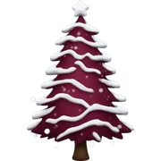 maroon christmas tree with snow sticker