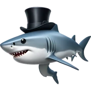 Shark with a top hat sticker