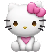 Hello kitty with pink hearts sticker