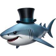 Shark with a top hat sticker