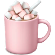 Light Pink mug of hot chocolate with marshmallows  sticker