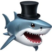 Shark with a top hat sticker