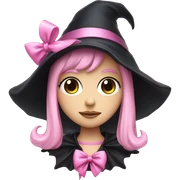 black heart witch chain and pink bow sticker
