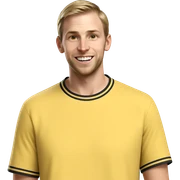smiling boy in yellow shirt sticker