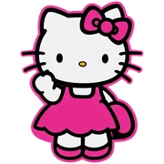 Hello kitty waving pink sticker